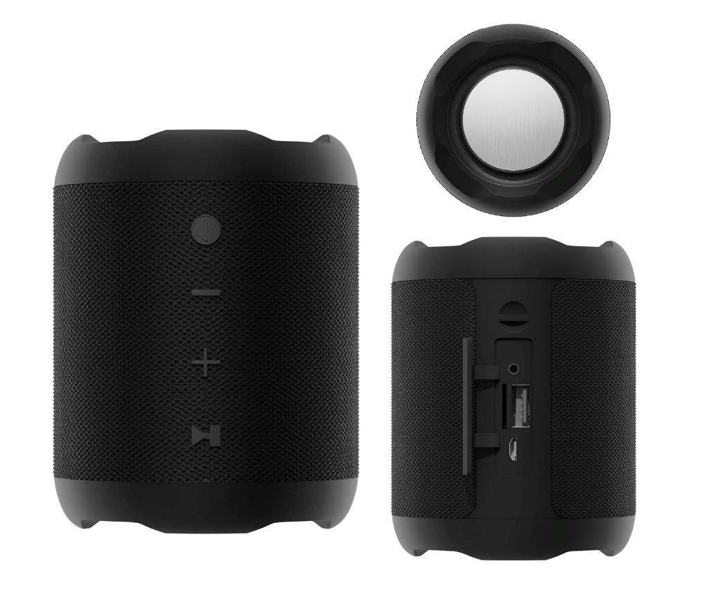 Haut parleur 5w noir 10,5x8cm avec plaque métallique argenté