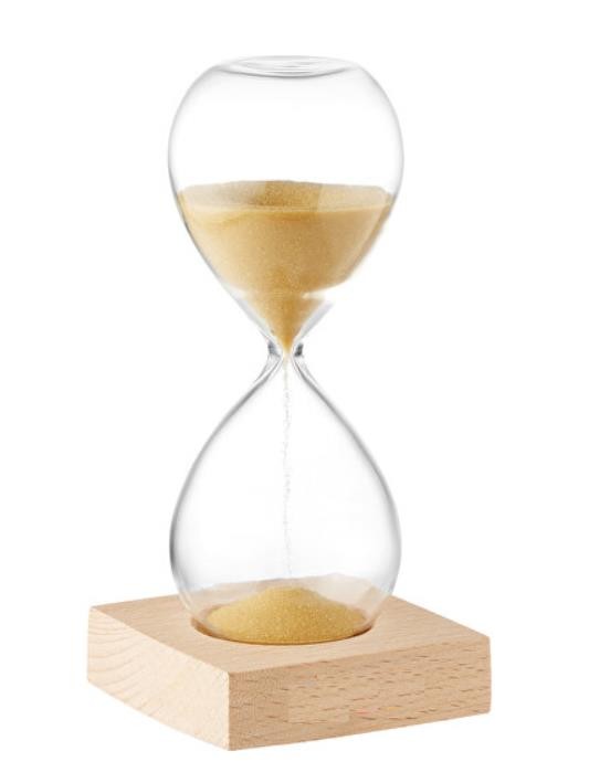 Sablier 5min avec socle en bois 14x6.5cm