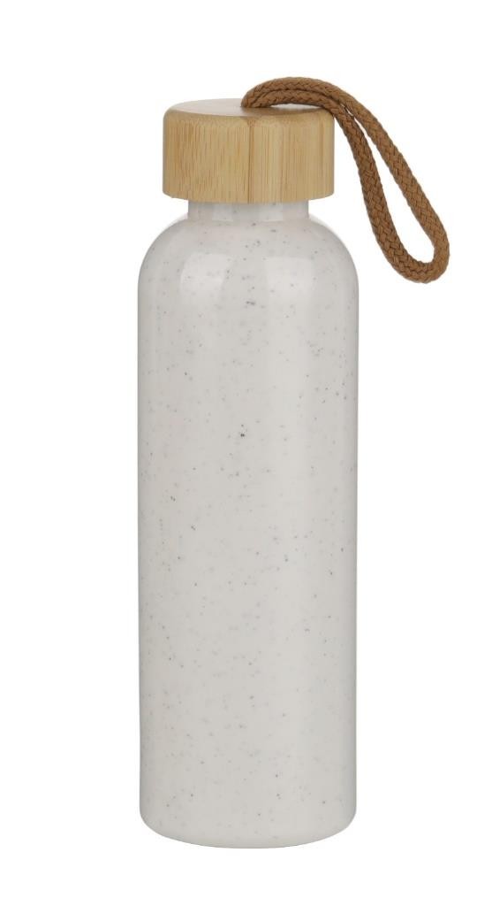 Gourde en plastique recyclé 500ml avec bouchon en bois