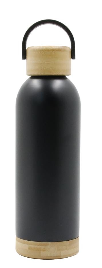 Gourde en inox avec couvercle et socle en bois 500ml