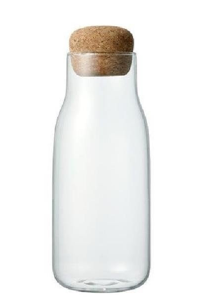 Bouteille en verre avec couvercle en liège (13cm)