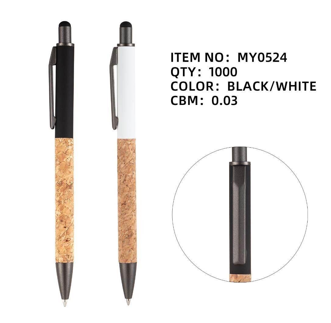 Stylo metal avec moitier liege et tactile