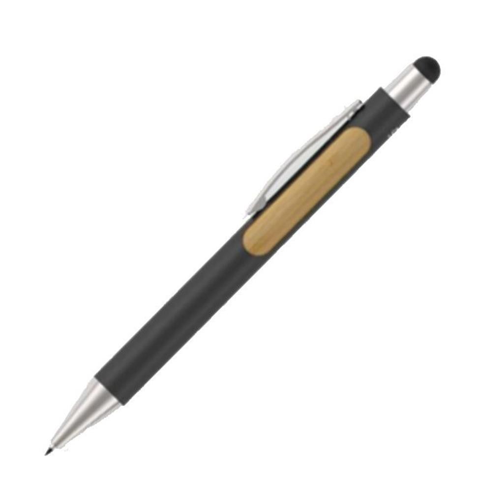 Stylo métal noir bande bambou