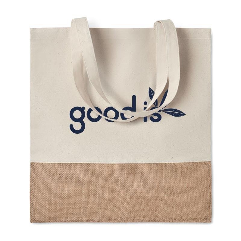 Sac en toile de coton et demi jute 34x37cm