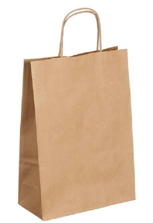 Sac en papier kraft A4+ 25X33X12,5CM Couleur: NOIR/KRAFT/BLANC