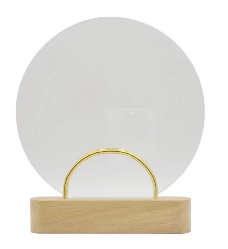 Trophée en cristal rectangulaire  avec socle en bois