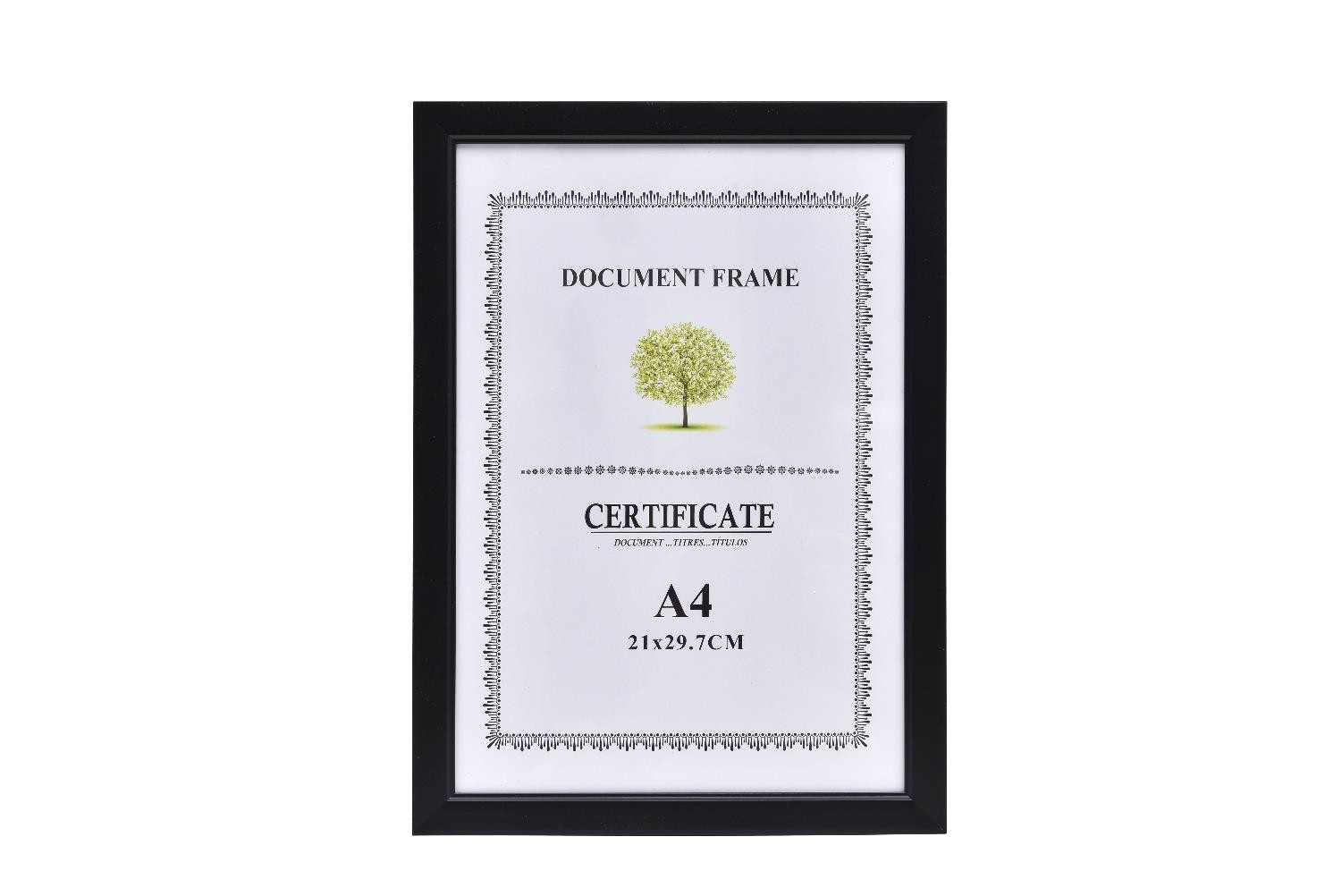 Porte diplôme A4 en bois noir