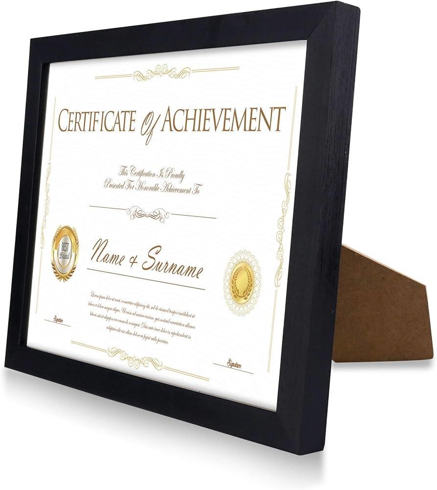 Porte diplôme A4 en bois noir