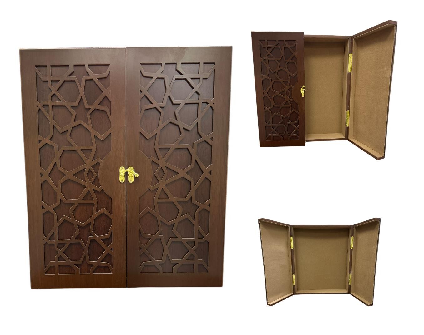 Boitier en bois artisanale royal Dimensions: 34x40x13cm