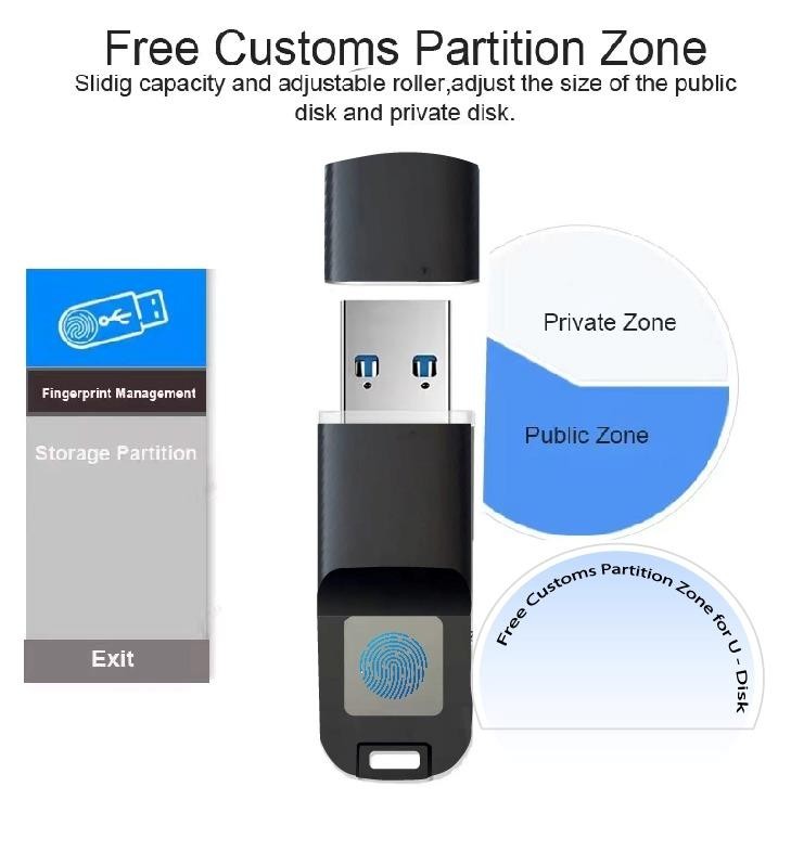 USB AVEC OUVERTURE EMPREINTE 64GO