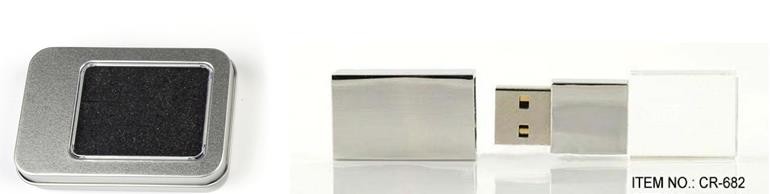 USB CRISTAL/METAL 16GO + BOITE MÉTALLIQUE