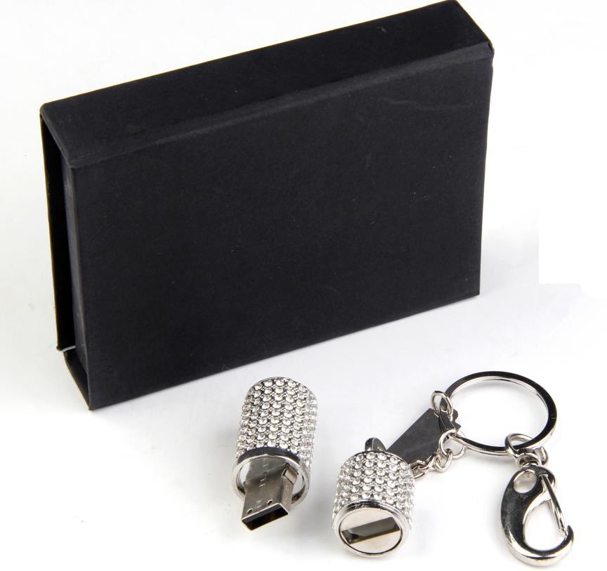 USB DIAMANTÉ AVEC ANNEAU+ MOUSQUETON 8GO