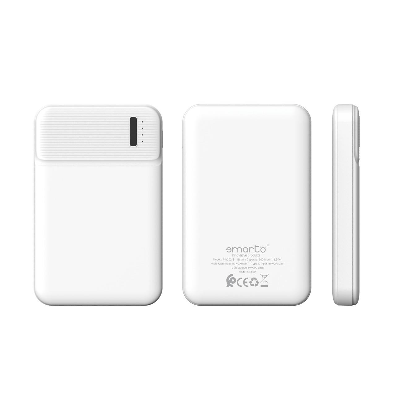 Powerbank carré blanc 5000mAh PW202S