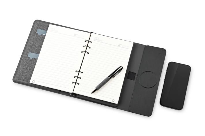 Coffret 2pcs bloc note A5 power Bank MAGSAFE 5000mah 3 en 1 gris avec stylo intégré