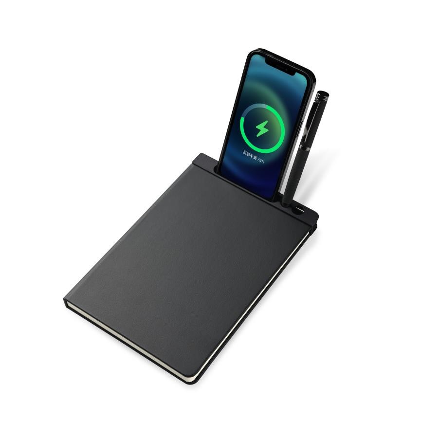 Coffret 2pcs bloc note A5 avec support téléphone et stylo integré