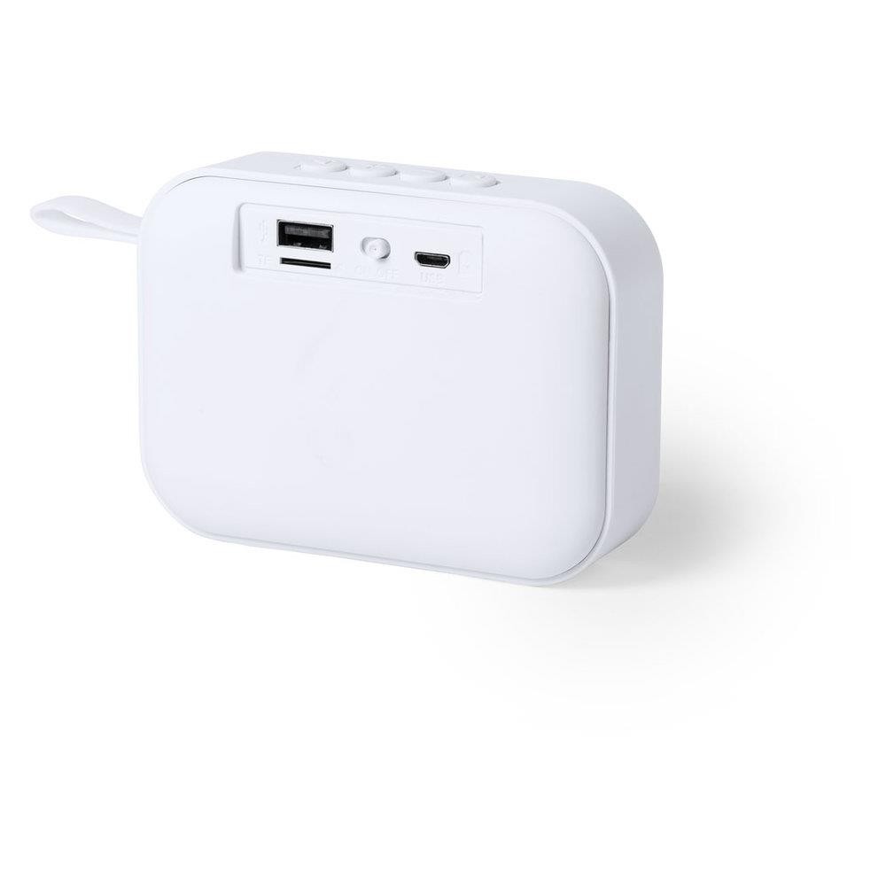 HAUT PARLEUR RECTANGULAIRE BLANC BLUETOOTH ET RADIO FM