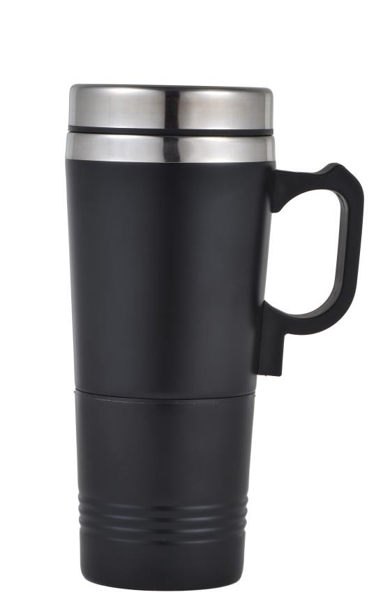 Mug isotherme inox noir allume cigare 600ml noir