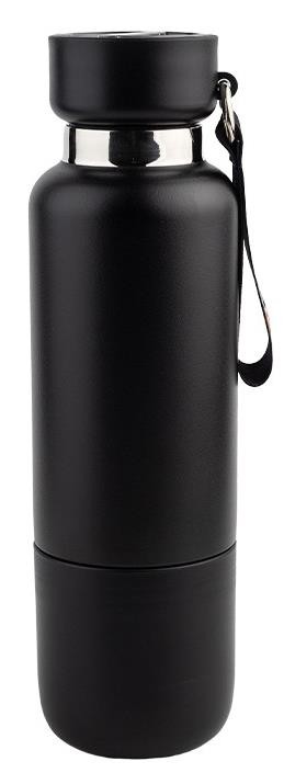 THERMOS ISOTHERME AVEC TASSE NOIR/bleu