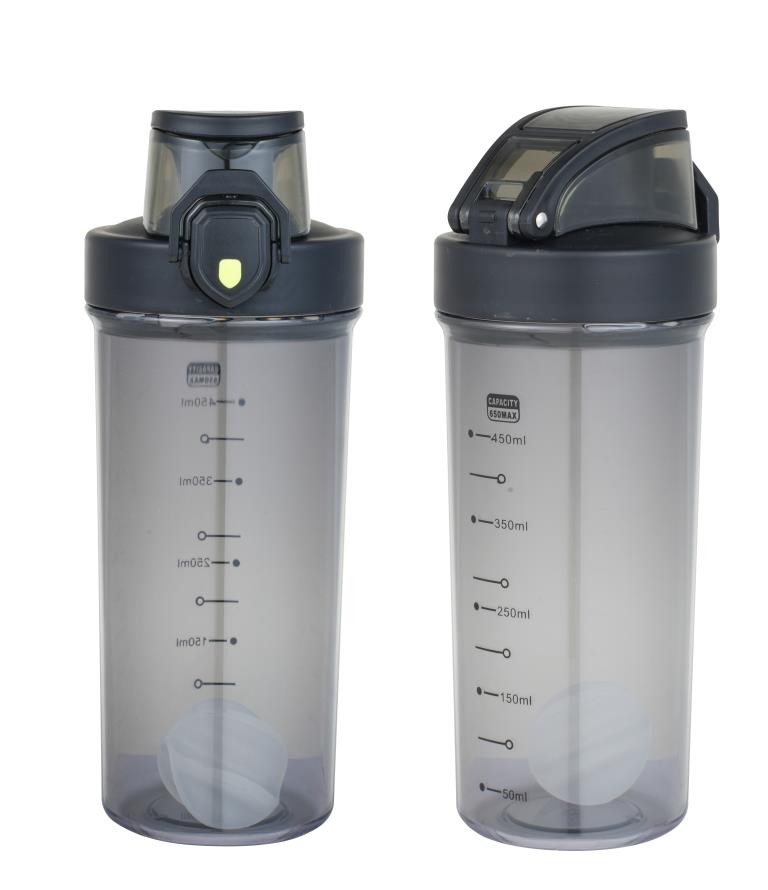 Bouteille de sport en plastique Shaker 500ml noir