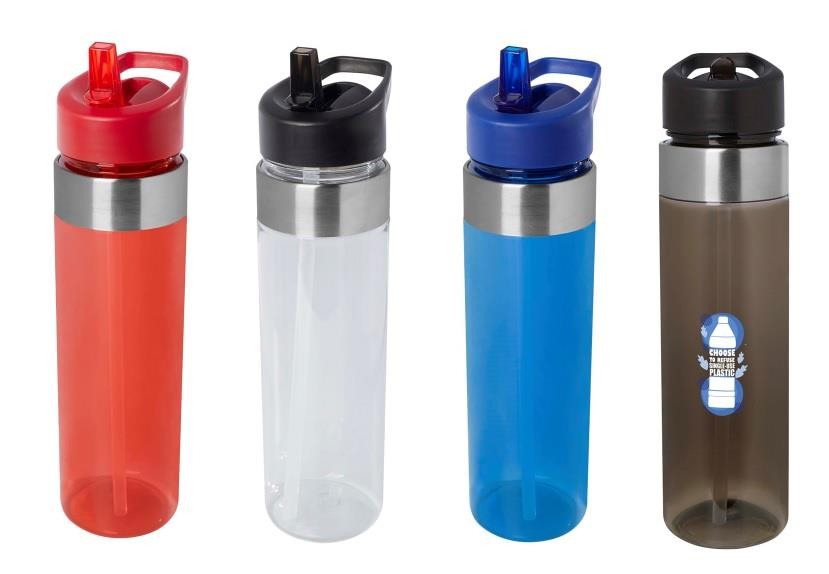 Gourde en plastique 500ml avec partie chromé Free BPA