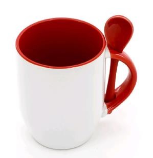 MUG EN PORCELAINE SUBLIMATION AVEC CUILLÈRE