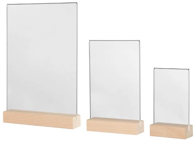 PORTE AFFICHE SOCLE EN BOIS