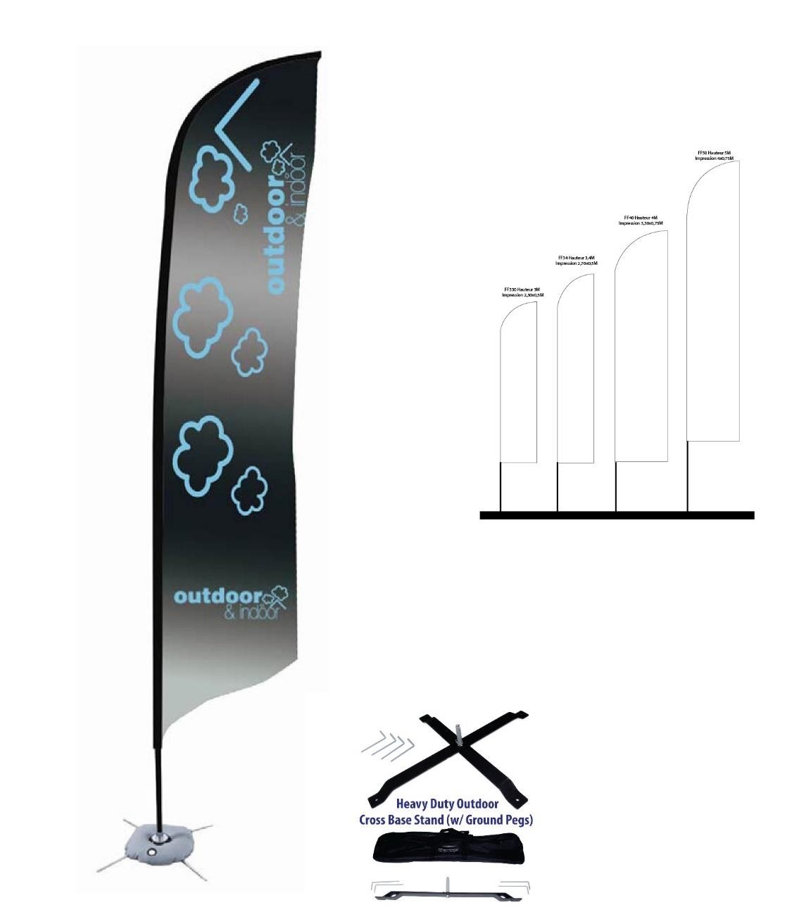 FLAG SHARK BANNER F Dimensions: 3m / 4m / 5m