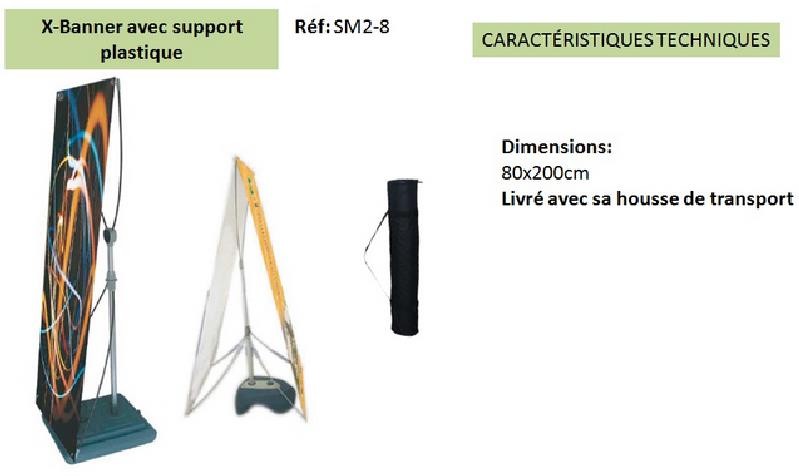 X BANNER AVEC SUPPORT PLASTIQUE