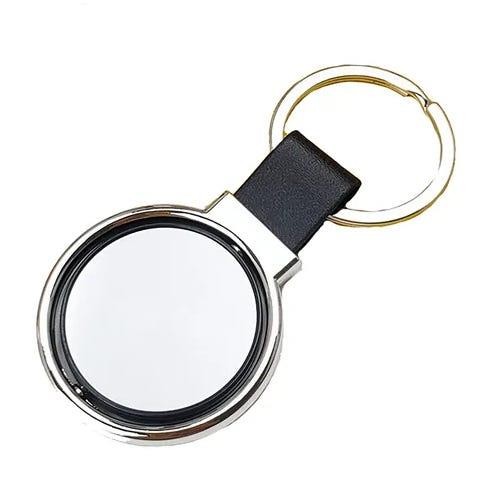 Porte clé métal rond sublimation avec simili