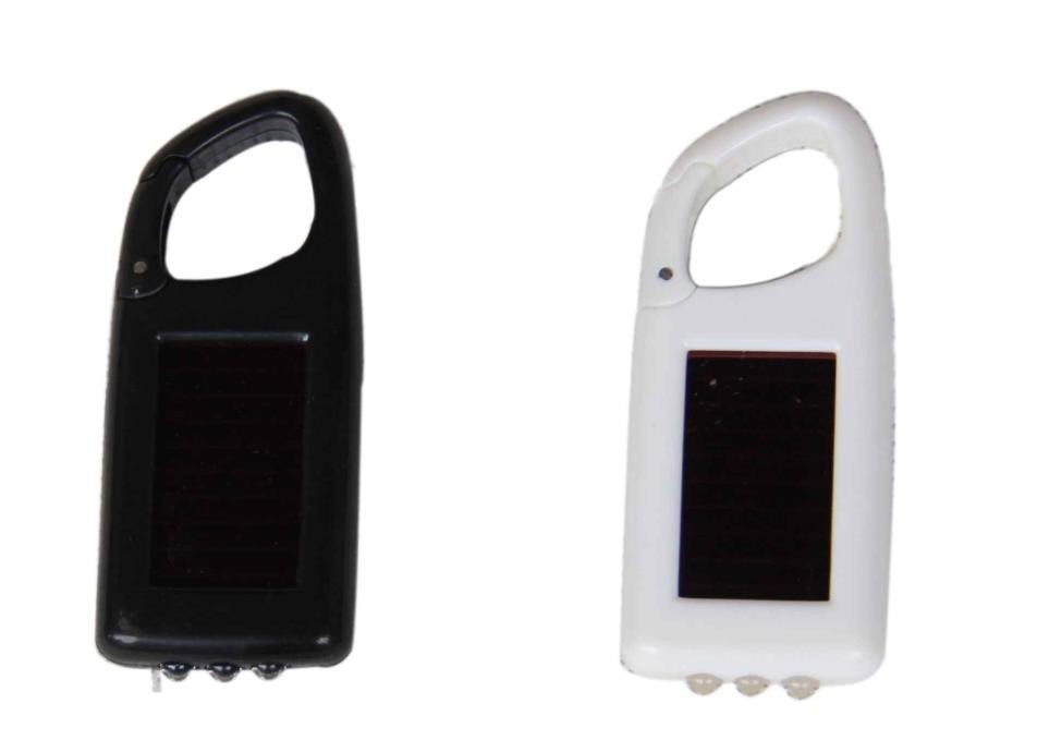 Porte clés solaire mousqueton pvc