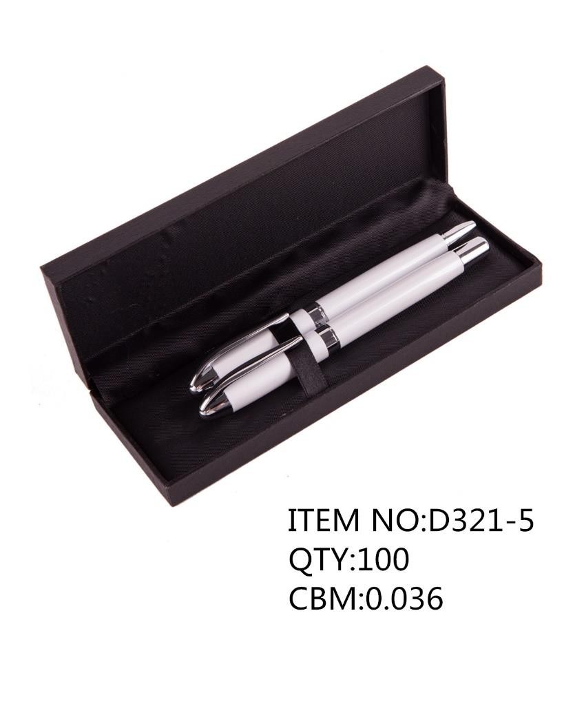 Parure de 2 stylo métal blanc