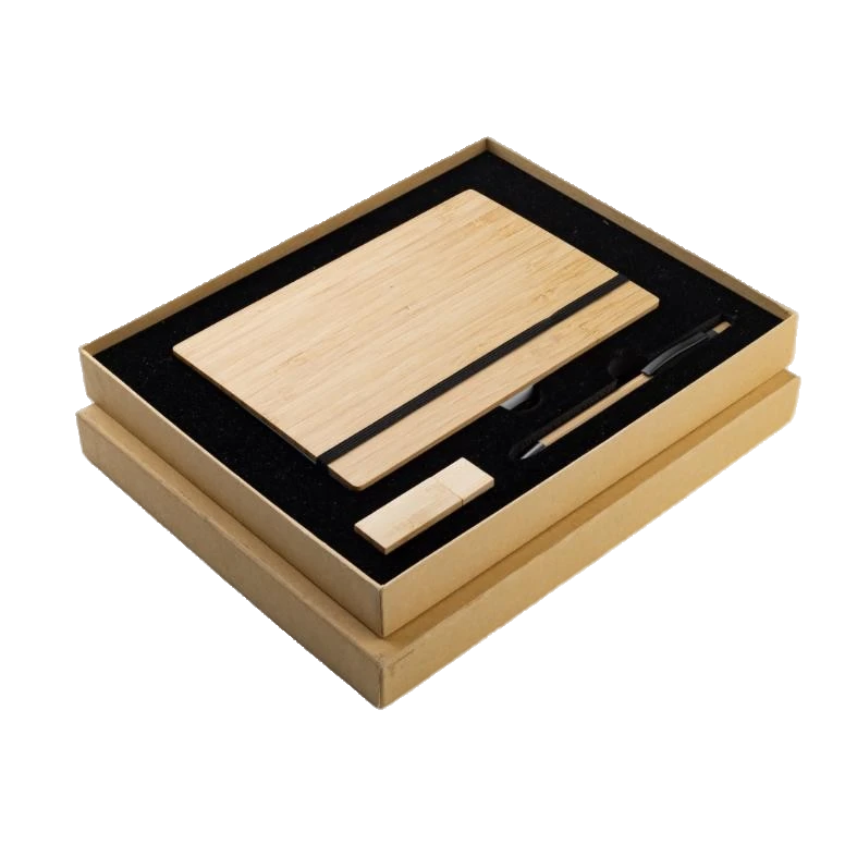 Coffret 3pcs bloc note ,stylo et USB 16Go bois écologique
