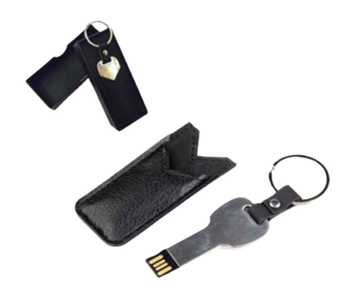 USB CLÉ AVEC ANNEAU+ ÉTUI SIMILI CUIR 8GO + BOITIER CARTON