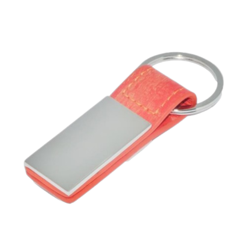 Porte clés métal cuir recyclé