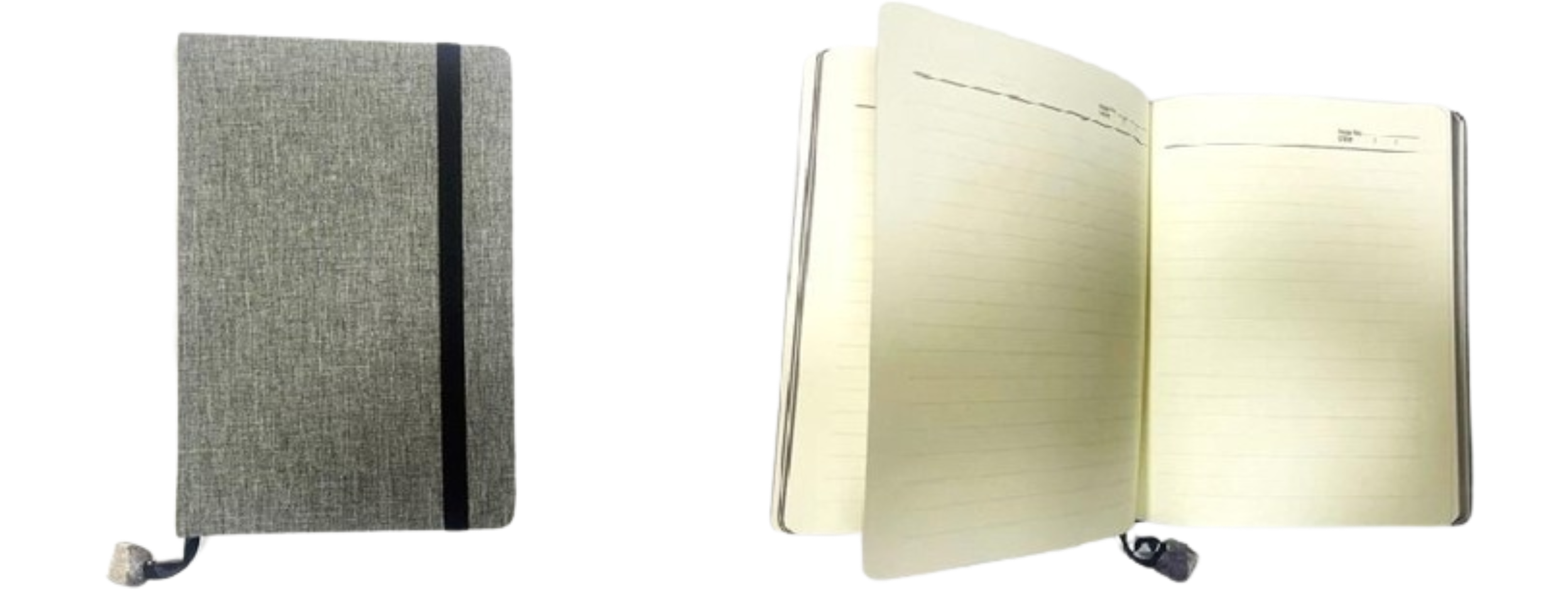 Bloc note élastique A5 couverture en jean éco GRIS