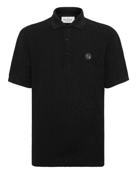 Polo Premium avec Écusson Hexagonal - Noir Intense