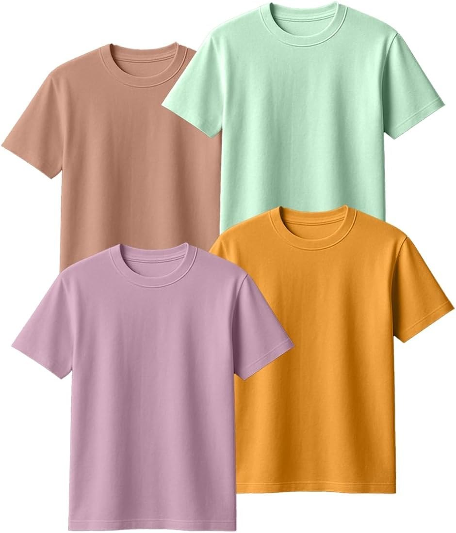 T-Shirt Premium Col Rond en Coton Uni
